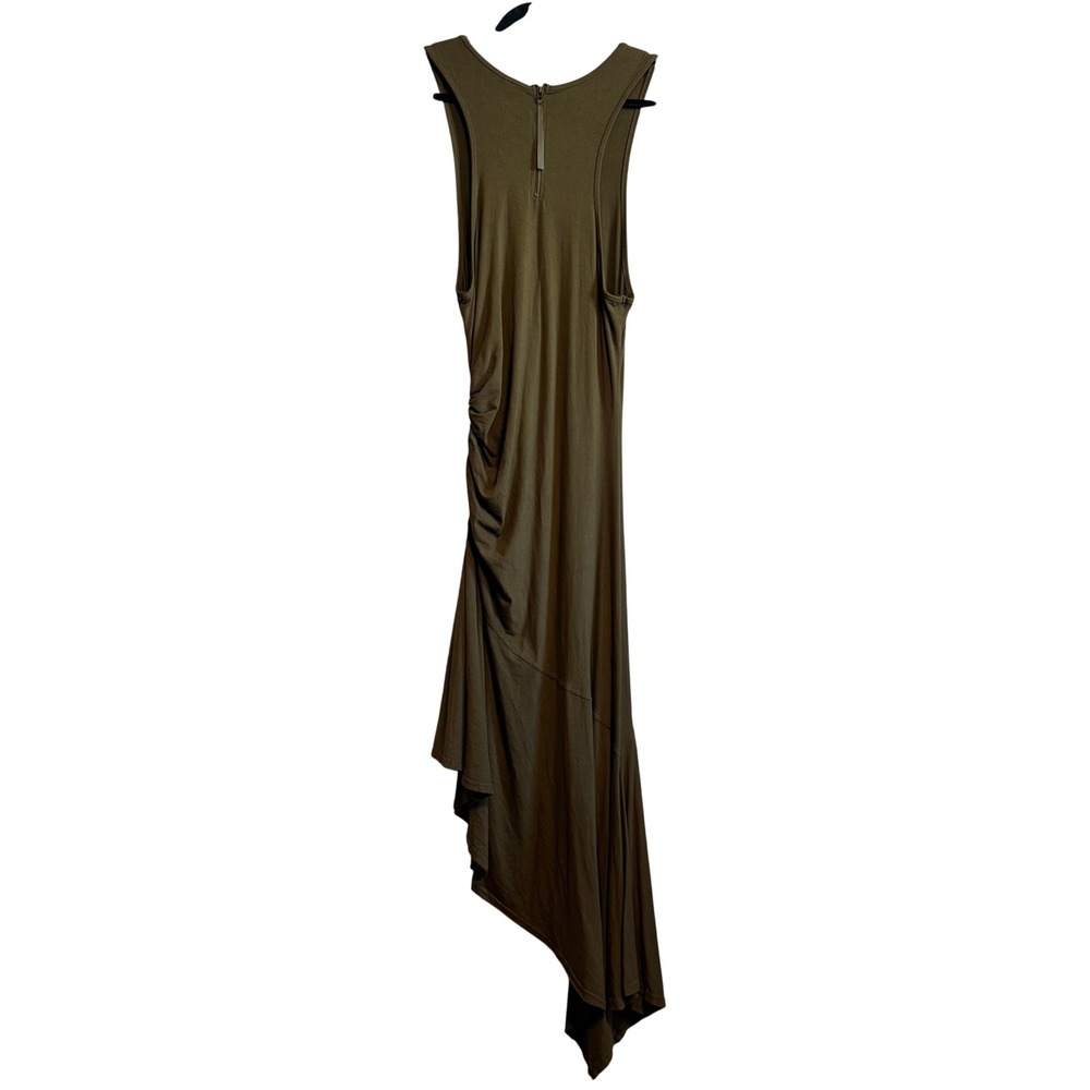 Anthropologie Daily Practice Moss Green Ruched Asymmetrical Dress Size L - Picture 3 of 13